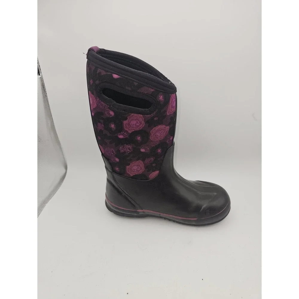 Bogs Classic Water Color Boots Youth Girls Purple Black Waterproof Snow Rain 2